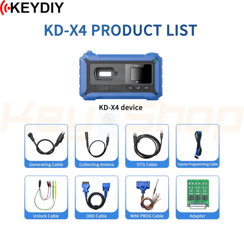 KeyDIY KD-X4: Universal Key Generator - OBD & Memory Programmer - Toyota / VAG Specialist