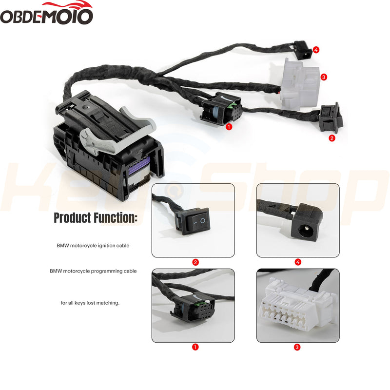 OBDEMOTO 900Pro Cable - BMW Motorcycle 8A / 4D Key Programming Adapter / Bosch ECU Test Platform (K-008)