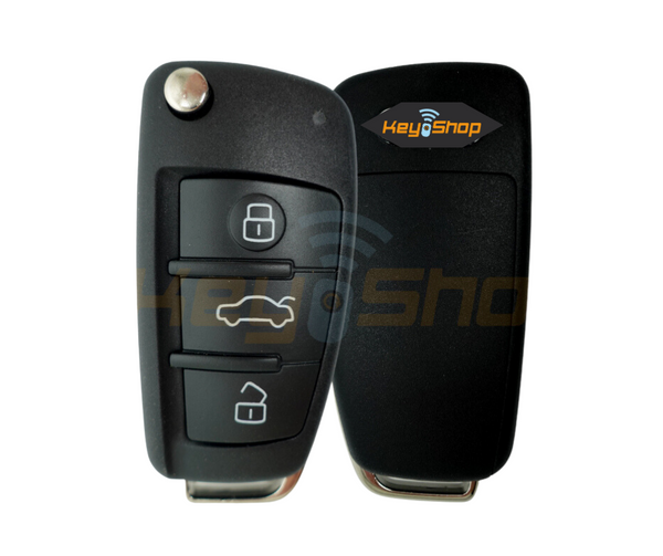 2005-2009 Audi A4 Flip Remote Key | ID48 | 3-Buttons | HU66 | 433MHz (Aftermarket)