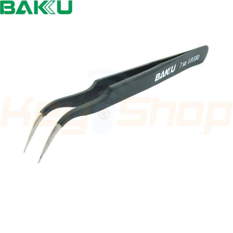 BAKU - Curved Precision Soldering Tweezers with black antistatic coating (BK-15)