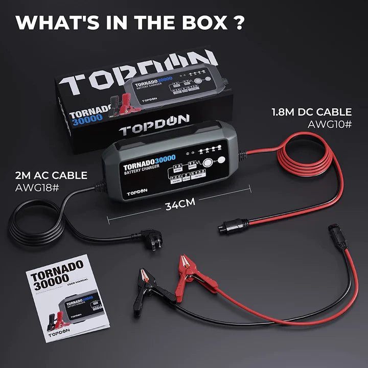 TOPDON - TORNADO T30000 Pro Battery Power Supply for Flash Programming (6/12/24V)