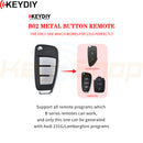 KeyDIY Audi-Style Wired Universal Flip Remote Key "Special" | 3-Buttons | KD | B02-3 (Silver)