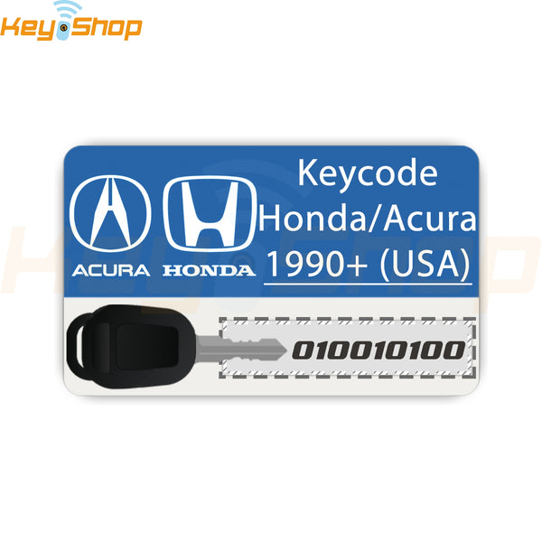 Code Service - USA Only: Honda / Acura 1990+ Key Cutting Code (Limited Hours)