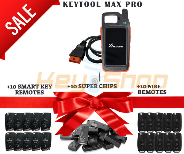 Bundle: Xhorse VVDI Key Tool Max Pro + 10 SUPER CHIPS (FREE) + 10 WIRED REMOTES + 10 SMART KEY REMOTES