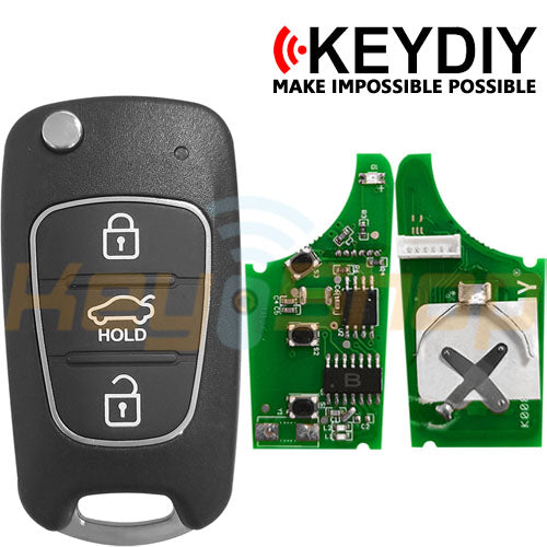 KeyDIY Hyundai / Kia-Style Wired Universal Flip Remote Key | 3-Buttons | KD | B04-3