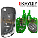 KeyDIY Citroen / Peugeot-Style Wired Universal Flip Remote Key | 3-Buttons | KD | B11-3