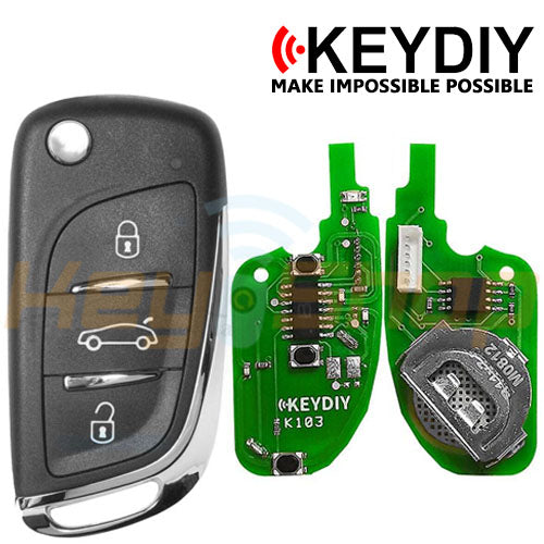 KeyDIY Citroen/Peugeot-Style Wired Universal Flip Remote Key | 3-Buttons | KD | B11-3