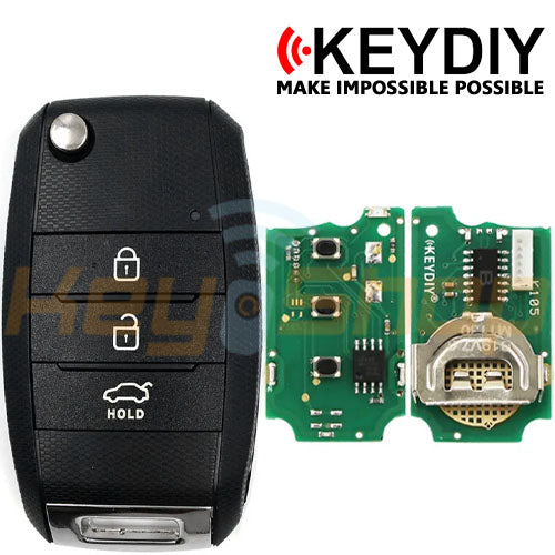 KeyDIY Kia-Style Wired Universal Flip Remote Key | 3-Buttons | KD | B19-3