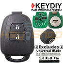 KeyDIY Toyota-Style Wired Universal Remote Head Key | 2-Buttons | KD | B35-2