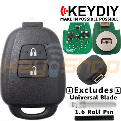 KeyDIY Toyota-Style Wired Universal Flip Remote Key | 2-Buttons | KD | B35-2