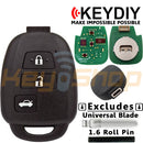 KeyDIY Toyota-Style Wired Universal Remote Head Key | 3-Buttons | KD | B35-3