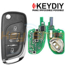 KeyDIY DS / Citroen / Peugeot-Style Wireless Universal Flip Remote Key | 3-Buttons | KD | NB11-3