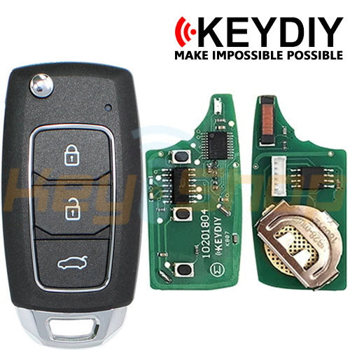 KeyDIY Hyundai-Style Wireless Universal Flip Remote Remote | 3-Buttons | KD | NB28