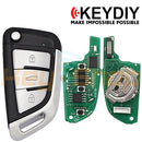 KeyDIY Wireless Universal Flip Remote Key | 3-Buttons | KD | NB29-3 (Silver)