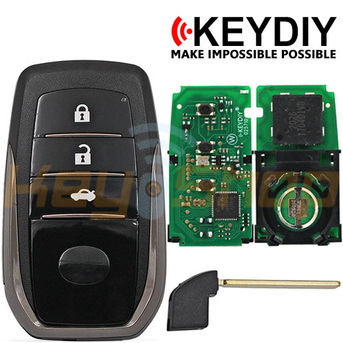 KeyDIY Toyota-Style Universal Smart Key | 3-Buttons | TOY2 | KD | TB01-3