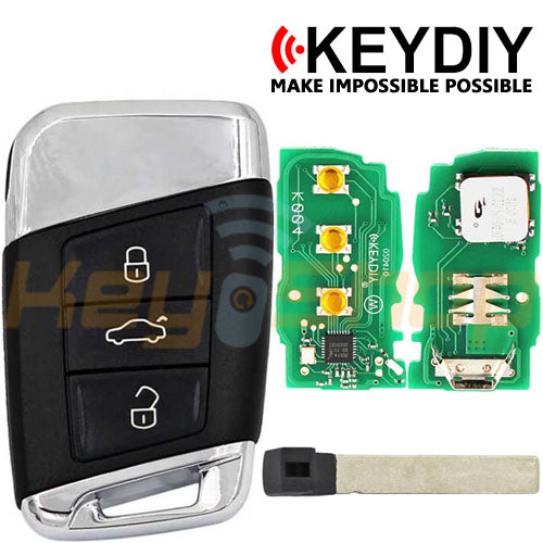 KeyDIY Volkswagen/Skoda/Seat MQB-Style Universal Smart Key | 3-Buttons | HU162T | KD | ZB17-3
