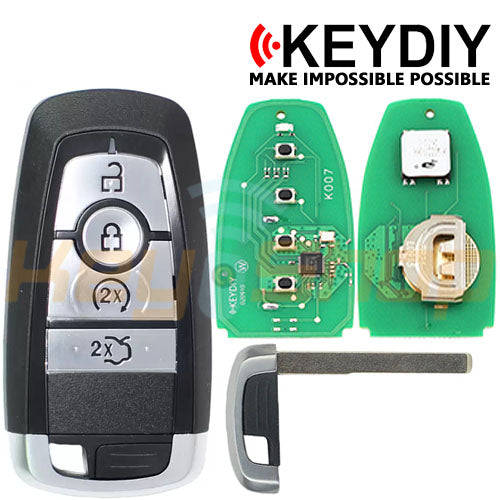 KeyDIY Ford-Style Universal Smart Key | 4-Buttons | HU101 | KD | ZB21-4