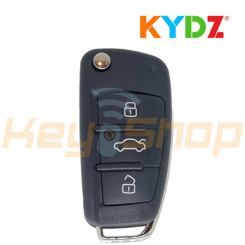 KYDZ Audi-Style Wireless Universal Flip Remote Key | ID48 | 3-Buttons | YX-DS3-48