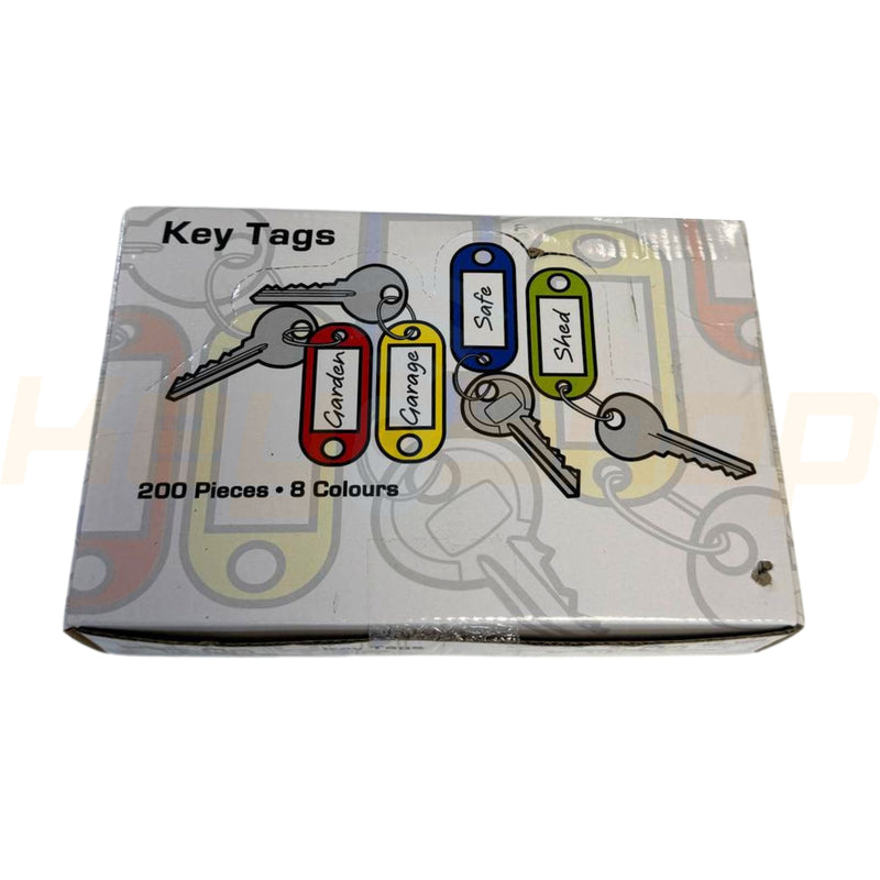 Pack of 100 Key-Chain Tags - Key Signage - 8 Colors - Model 2705