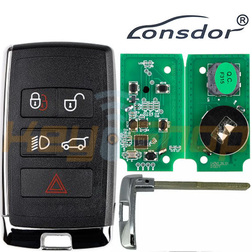 -2018+ Jaguar / Land Rover Smart Key | 5-Buttons | HU101 | 315/433MHz | ID Modifiable (Lonsdor-Aftermarket)