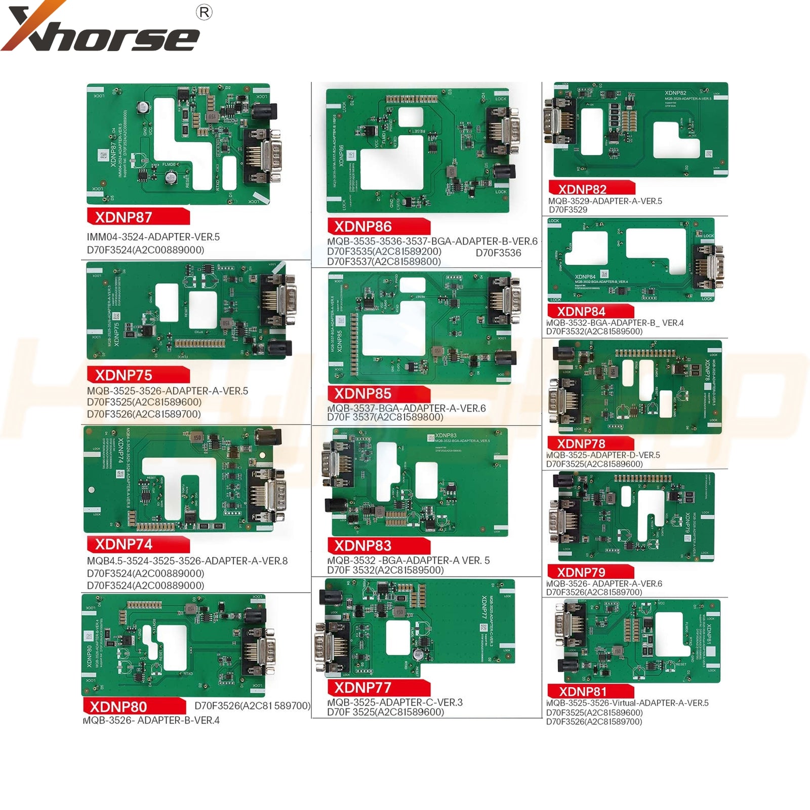 Xhorse VW/Audi MQB48 NEC Solder-Free Adapters Key Tool Plus & Multi/Mi