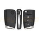 Flip Remote Key Shell / Volkswagen  / 3 Buttons / HU162t / MQB / Parallel OEM blade