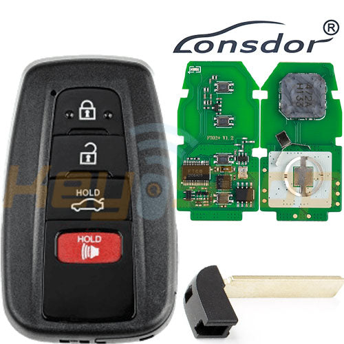 Lonsdor Toyota-Style Universal Smart Key | 4-Buttons | TOY2 | FT02-PH0440B (Inc. Shell)