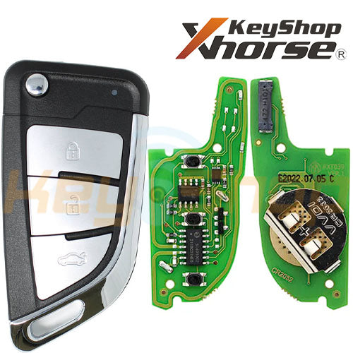 Xhorse Super Universal Flip Remote Key | 3-Buttons | VVDI | XEKF21 (New Silver)