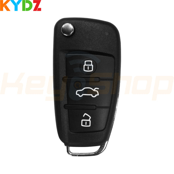 KYDZ Audi-Style Wireless Universal Flip Remote Key | ID48 | 3-Buttons | YX-DS3-48