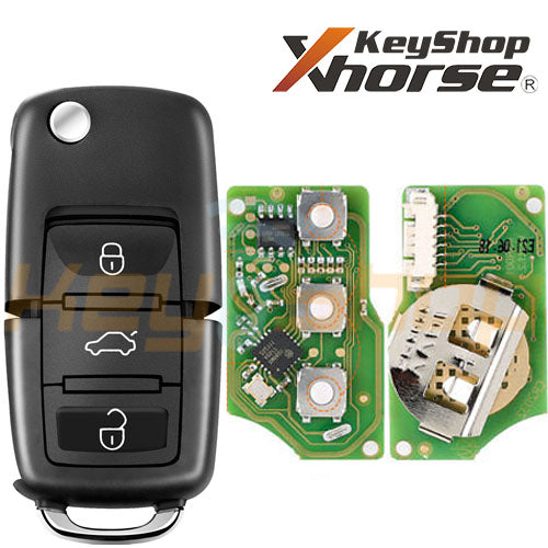 Xhorse Volkswagen/Skoda/Seat-Style Wired Universal Flip Remote Key | 3-Buttons | VVDI | XKB501