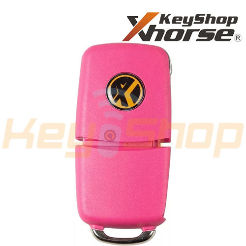 Xhorse Volkswagen-Style Wired Universal Flip Remote Key | 3-Buttons | VVDI | XKB502 (Pink)