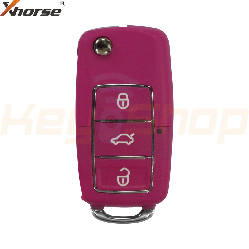 Xhorse Volkswagen-Style Wired Universal Flip Remote Key | 3-Buttons | VVDI | XKB502 (Pink)