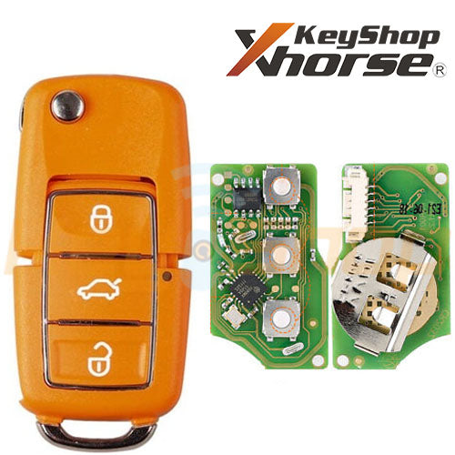Xhorse Volkswagen-Style Wired Universal Flip Remote Key | 3-Buttons | VVDI | XKB505 (Yellow)