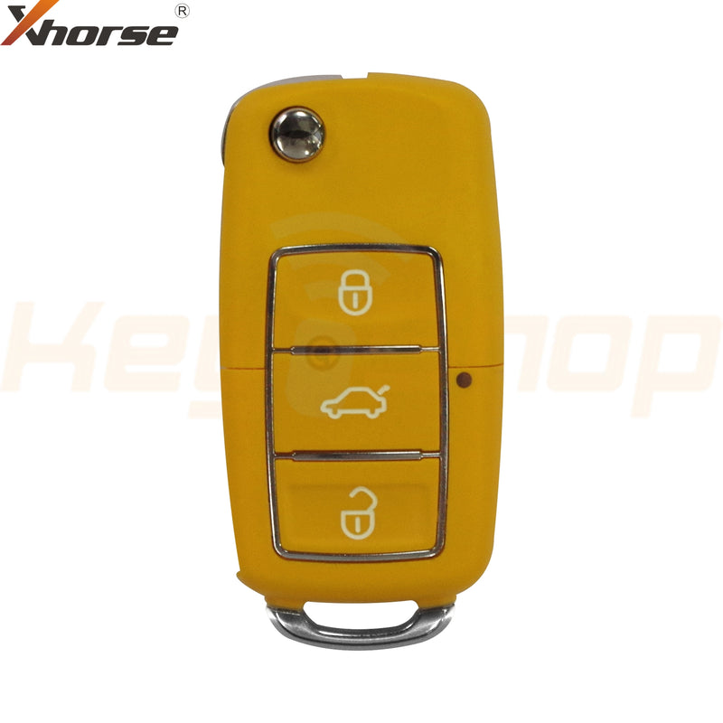 Xhorse Volkswagen-Style Wired Universal Flip Remote Key | 3-Buttons | VVDI | XKB505 (Yellow)