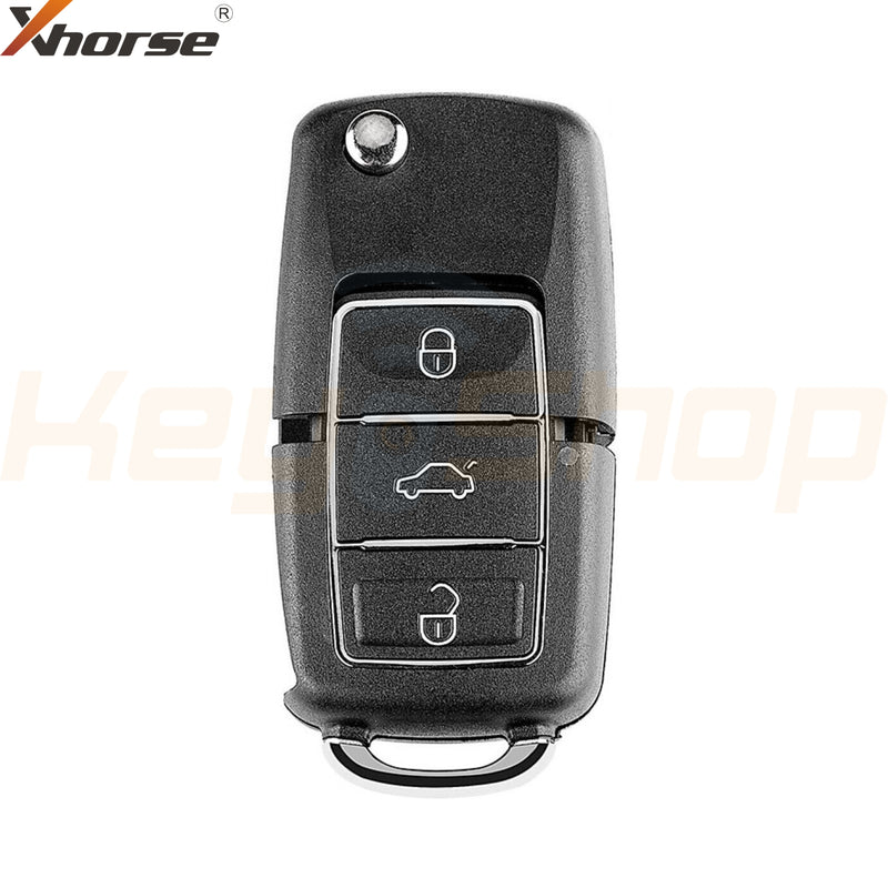 Xhorse Volkswagen / Skoda / Seat-Style Wired Universal Flip Remote Key | 3-Buttons | VVDI | XKB506 (Silver)