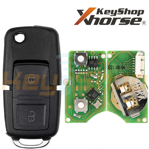 Xhorse Volkswagen-Style Wired Universal Flip Remote Key | 2-Buttons | VVDI | XKB508 (Black)