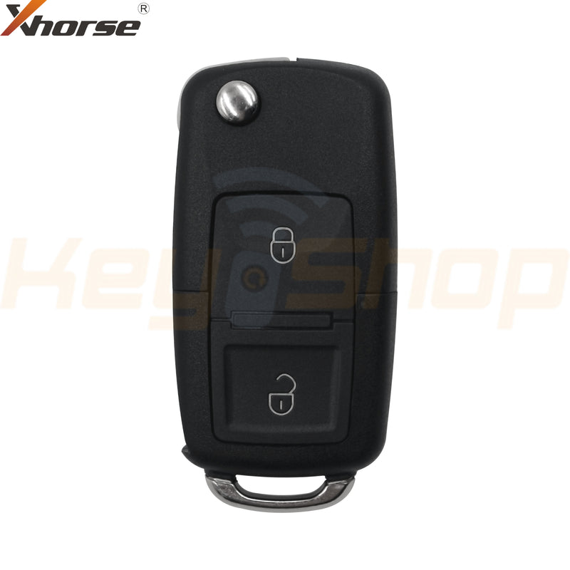 Xhorse Volkswagen-Style Wired Universal Flip Remote Key | 2-Buttons | VVDI | XKB508 (Black)