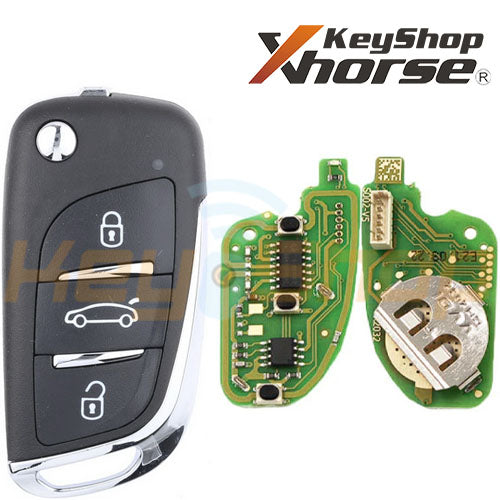 Xhorse Citroen/Peugeot-Style Wired Universal Flip Remote Key | 3-Buttons | VVDI | XKDS00