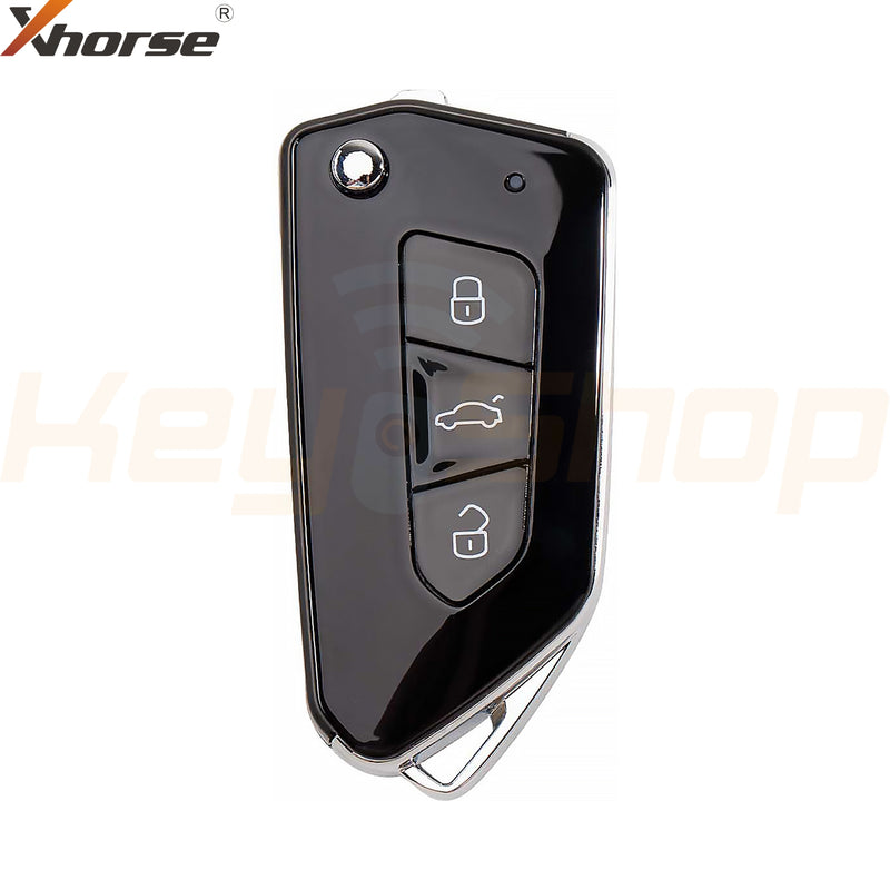 Xhorse Volkswagen / Skoda / Seat / Cupra-Style Wired Universal Flip Remote Key | 3-Buttons | VVDI | XKGA81 (Black)