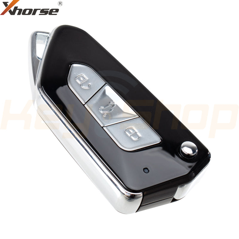 Xhorse Volkswagen / Skoda / Seat / Cupra-Style Wired Universal Flip Remote Key | 3-Buttons | VVDI | XKGA82 (Silver)