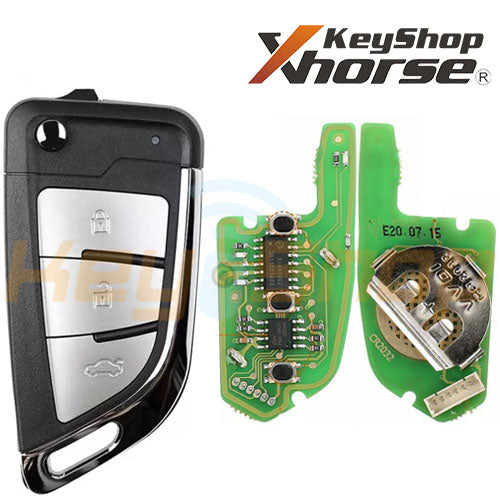 Xhorse Wired Universal Flip Remote Key | 3-Buttons | VVDI | XKKF21 (Silver Buttons)