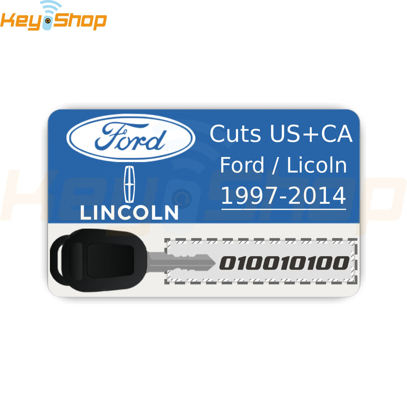 Code Service - Ford / Lincoln 1997-2014 USA & Canada: Key Cutting Code