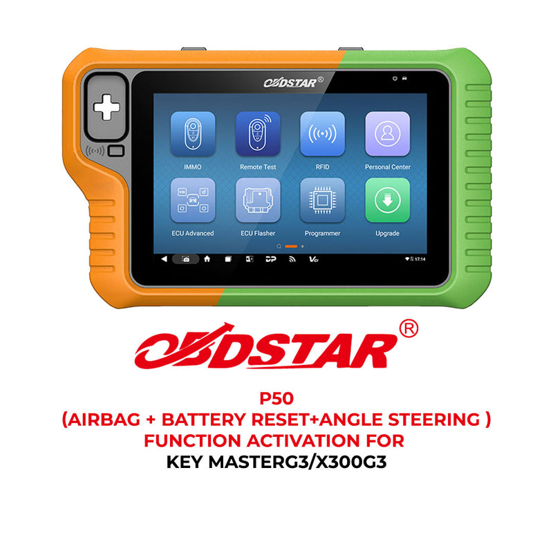 OBDSTAR G3 Function Activation - P50 (Airbag + Battery Reset + Angle Steering)