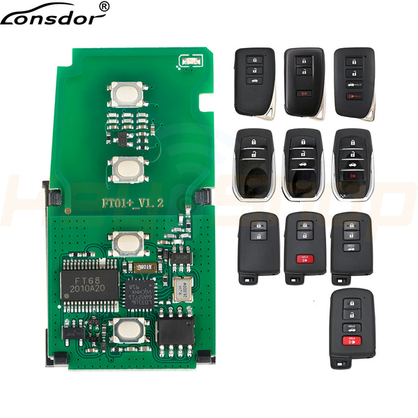 Lonsdor Lexus / Toyota-Style Universal Smart Key "PCB Only" | 4-Buttons | FT01 (Add Key PCB)