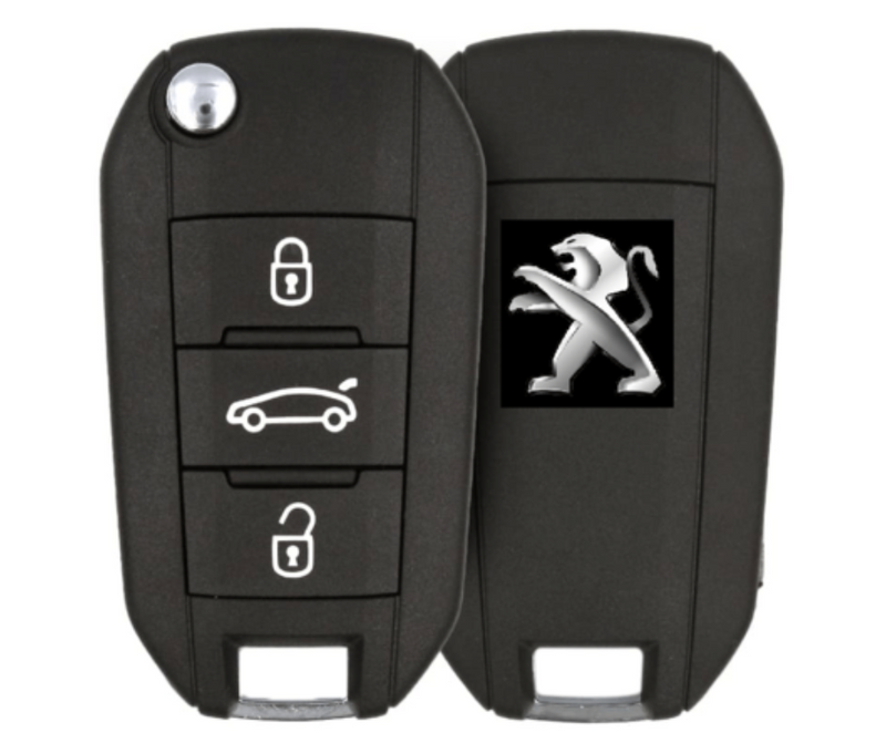 Flip Remote Key Shell / PEUGEOT / 3 Buttons / 2015+