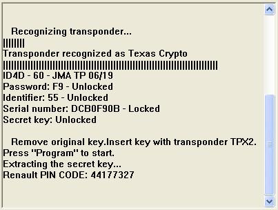 Software 65 / Key copier for Texas Crypto keys