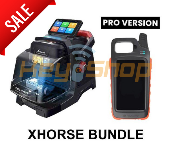 Bundle: Xhorse - Complete Cut & Programming Bundle - Dolphin II XP-005L High Sec Portable Key Cutting Machine w/ Battery & VVDI Key Tool MAX Pro