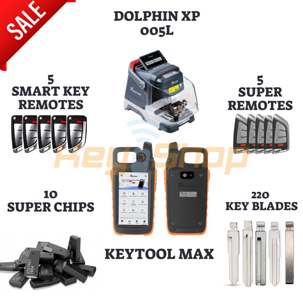 Starter Pack: Dolphin XP 005L + KEYTOOL MAX + 10 Super Chips + Smart Key Remotes + Super Remotes + 220 Key Blades