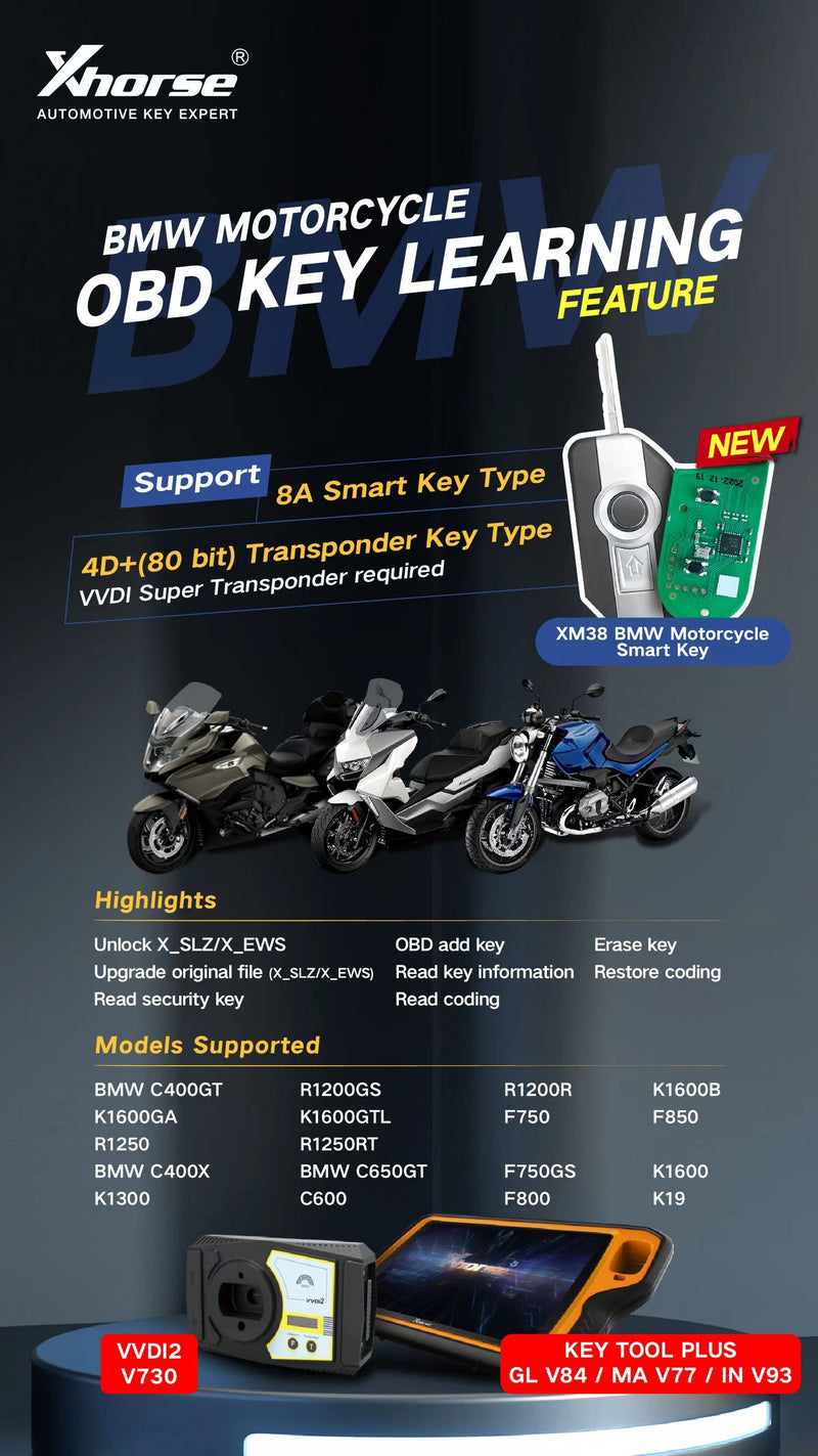 BMW MOTORCYCLE software  OBD KEY LEARNING FOR KEYTOOL PLUS OR VVDI2