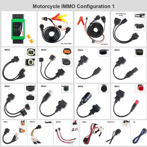 OBDSTAR Motorcycle IMMO Kit Full Adapters Configuration 1 for X300 DP Plus/ X300 DP/ X300 PRO4/ Key Master DP